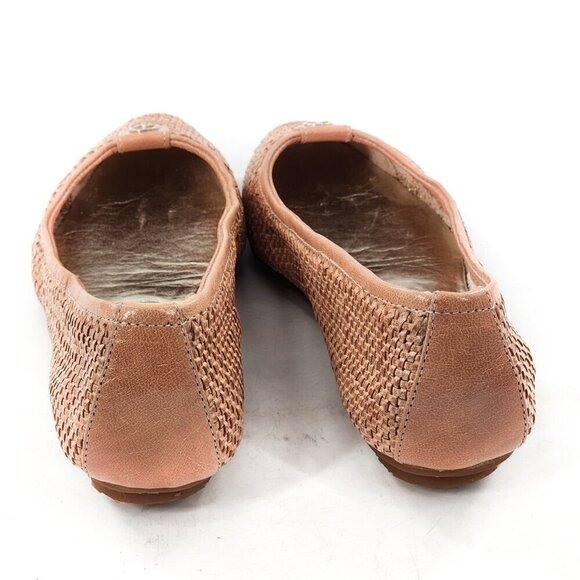 GIORGIO ARMANI Tan Woven Leather Ballet Flats - Picture 5 of 10